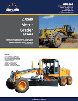 XCMG GR2605 Grader - Skyline Machinery Sales XCMG GR2605 Grader - Skyline Machinery Sales