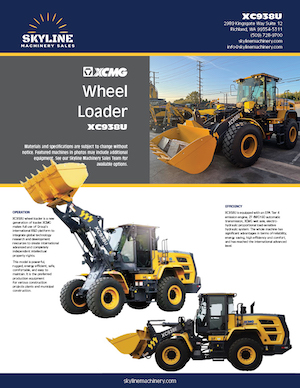 XCMG XC938U Wheel Loader - Skyline Machinery Sales