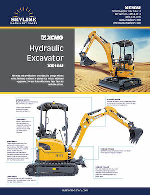 XCMG XE18U Excavator - Skyline Machinery Sales