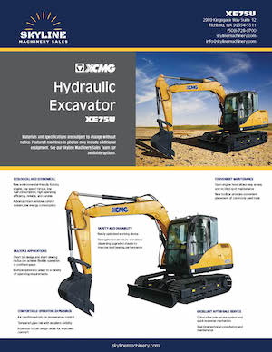 XCMG XE75U Excavator - Skyline Machinery Sales